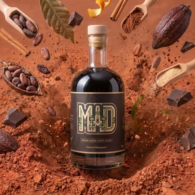 Bouteille de rhum M.A.D Cacao