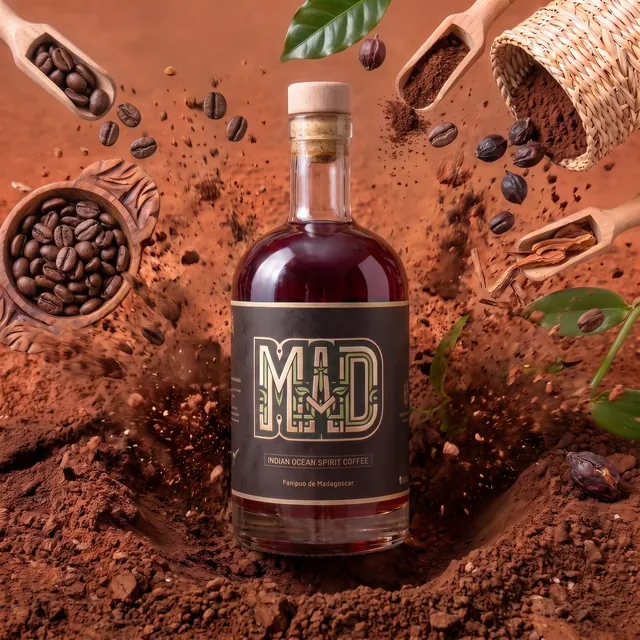 Bouteille de rhum M.A.D Café vert